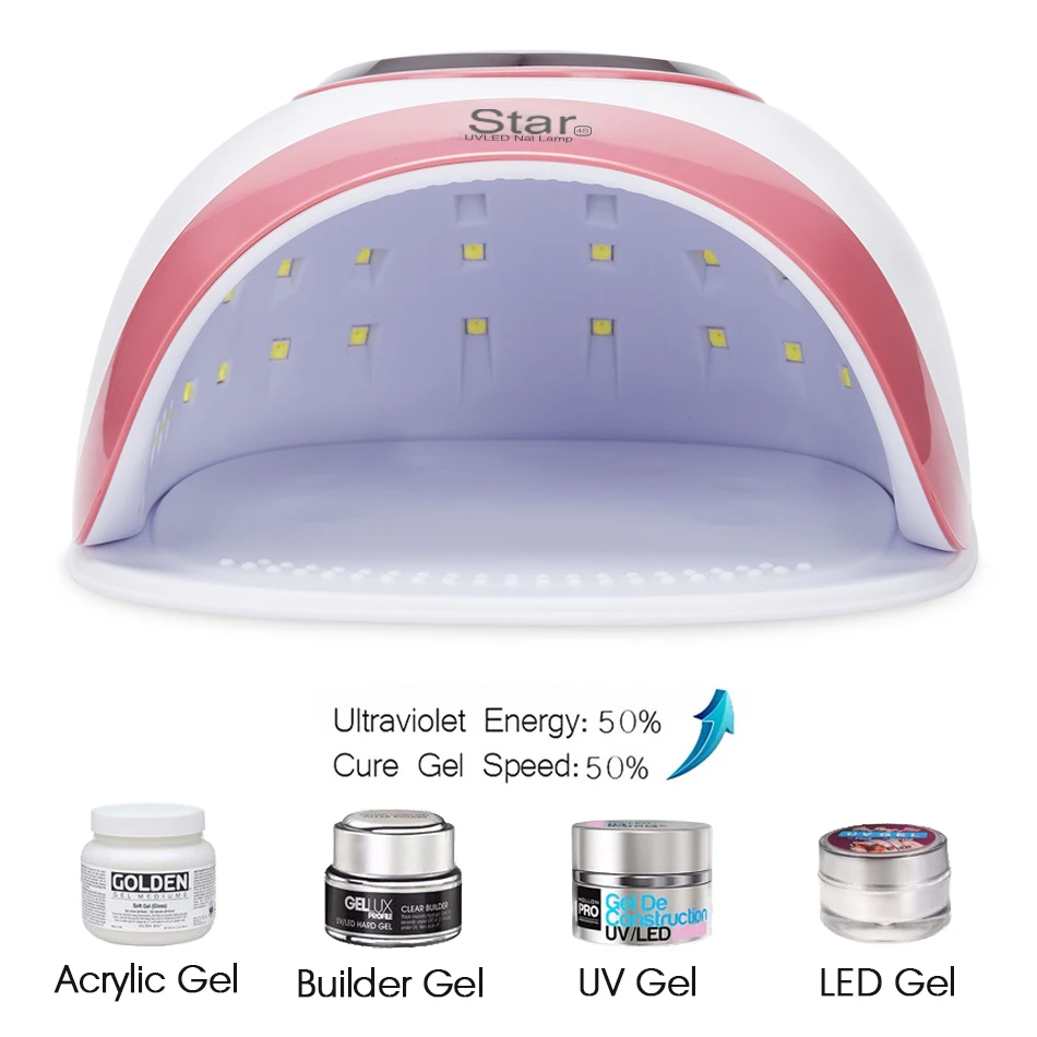  ROHWXY 60W Smart UV LED Nail Lamp For Manicure LED Nail Dryer Lamp Drying Curing Gel Polish UV LED 