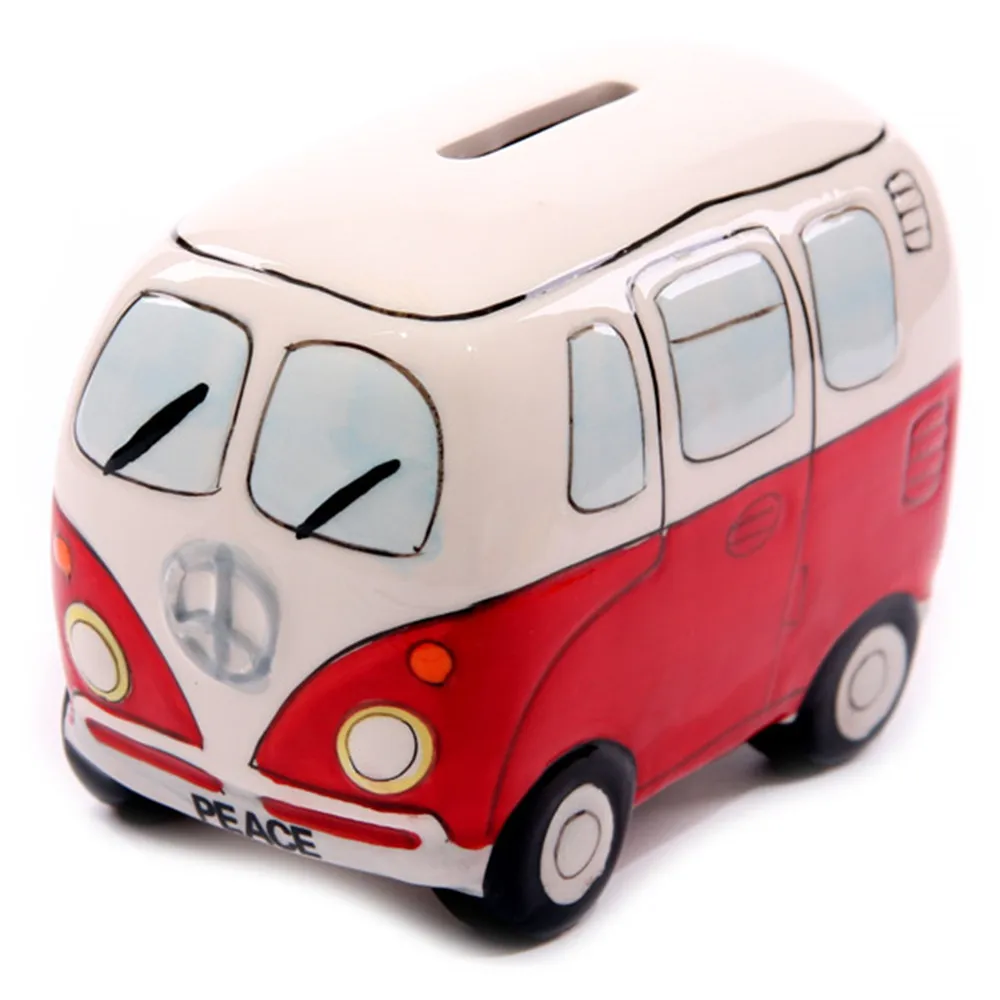 Camper Van Ceramic Money Box Coin Bank Recreational Vehicle Piggy Bank