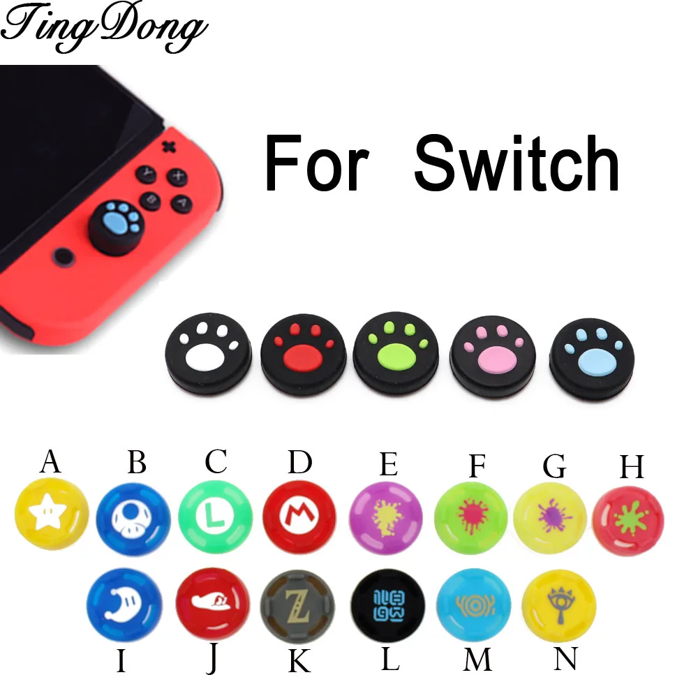 

TingDong 4 pcs Silicone Analog Thumb Sticks Grips Cover for Nintend Switch NS Joy Con Stick Caps Skin for Joy-Con Joystick