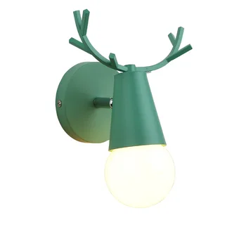 

Nordic Macarons Antlers Pendant Light Bedroom Children Room Lamp Living Room Corridor Aisle Balcony Iron Wall Lighting Fixtures