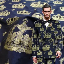 SASKIA 1 метр Корона жаккардовая парча ткань для платья мужской костюм одежда металлик пряжа краситель ткани лоскутное темно вино Diy