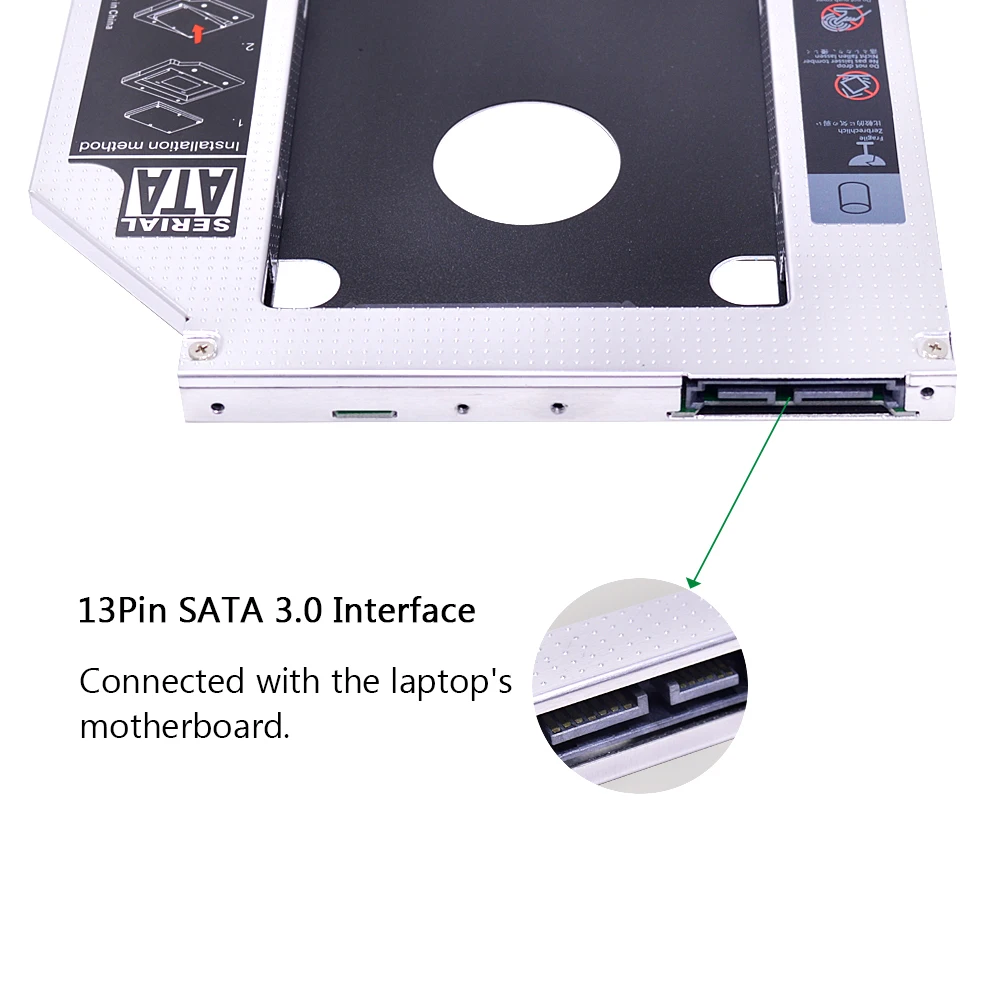 CHIPAL Универсальный SATA 3,0 2nd HDD Caddy 9,5 мм для 2," 2 ТБ SSD корпус жесткого диска с светодиодный для ноутбука ODD cd-rom DVD-ROM