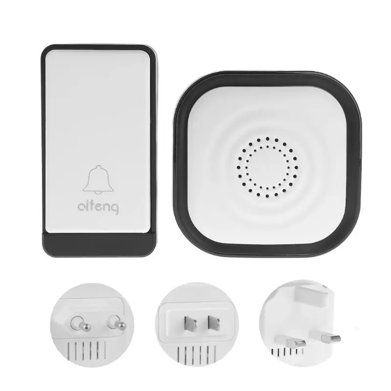 

Wireless Doorbell Kits Waterproof Door Bell Battery-free Button Transmitter Receiver System Office Home Hotel