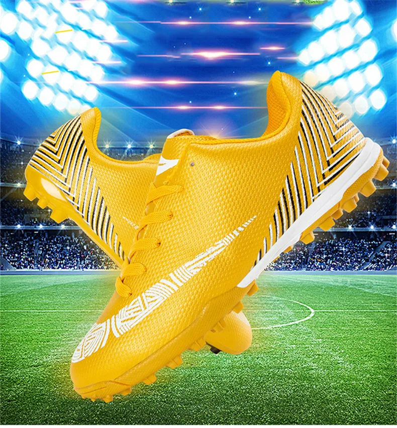 Срабатывает Профессиональный Для мужчин футбол обувь бренда подростков спортивный мужской Футбол бутсы Turf подошвы кроссовки Chuteira Futebol футбольные бутсы