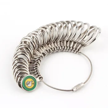 

Silver Ring Sizer Finger Sizing Measuring Stick Metal Ring Mandrel US Size jewelers Stick Metal gauge set Jewelry Tool Equipment