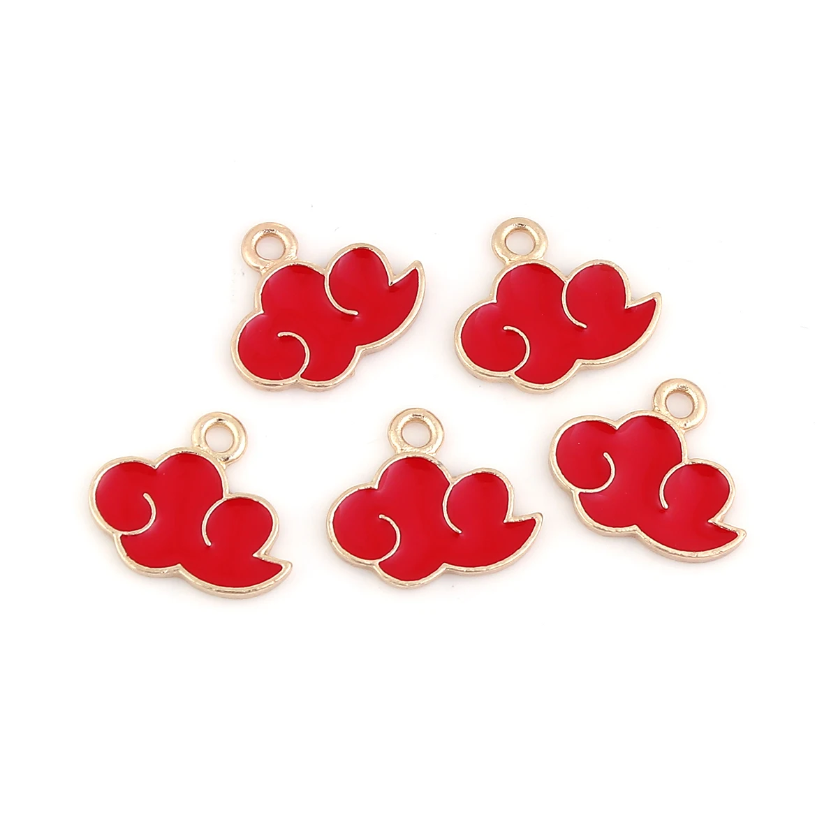 

Zinc Based Alloy Weather Collection Charms Cloud Gold Color Red Enamel 18mm( 6/8") x 16mm( 5/8"), 20 PCs