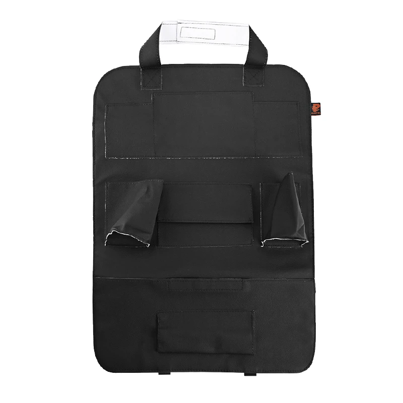 Partol PU универсальная сумка для хранения на сиденье автомобиля Органайзер Авто черный/бежевый мульти-карман спинка сиденья сумка напитки/ткани/зонтик контейнер - Название цвета: Black