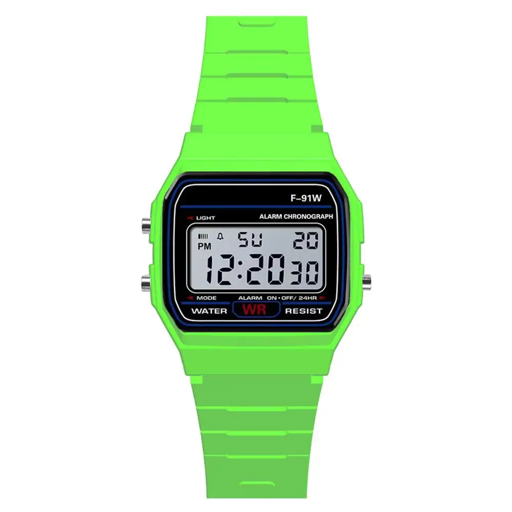 HONHX, модные часы, мужские повседневные часы, светодиодный, цифровые часы, мужские резиновые кварцевые спортивные водонепроницаемые наручные часы, Relogio Masculino 618 - Цвет: Green