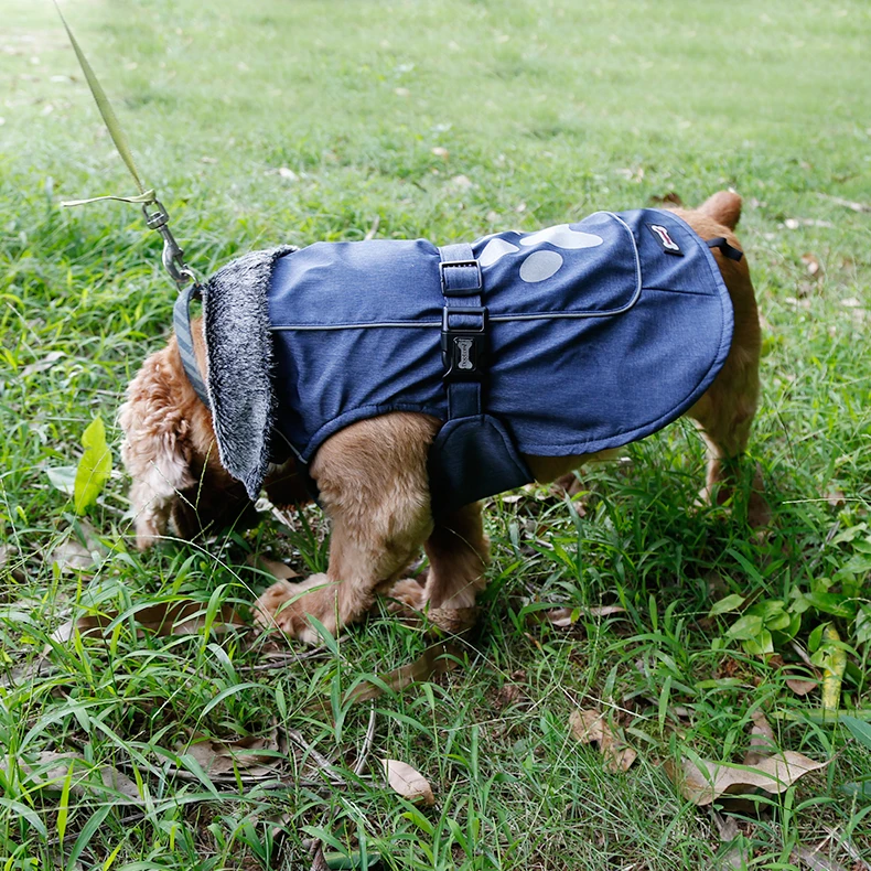 Водонепроницаемая одежда для собак зима/весна теплые куртки для собак Светоотражающие уличные дождевики для собак Регулируемая Талия безопасная одежда для домашних животных
