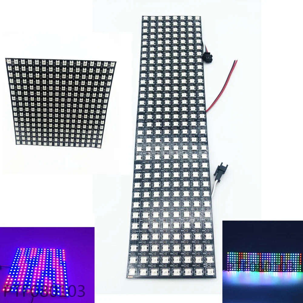 WS2812 WS2812B 5050 rgb полный Цвет Гибкая Pixel Панель 64 256 светодиодов 5 В DC Дисплей Панель Комбинации из экран