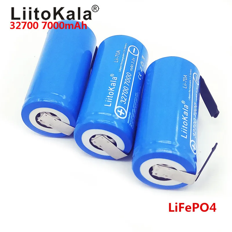 LiitoKala Lii-70A 3,2 В 32700 7000 мАч батарея LiFePO4 35A 55A Высокая мощность Батарея непрерывного разряда+ никелевые листы