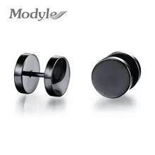 Мужские модные аксессуары, дизайнерские серебряные серьги гантели/черные/золотые серьги из нержавеющей стали, стильные мужские вечерние ювелирные изделия