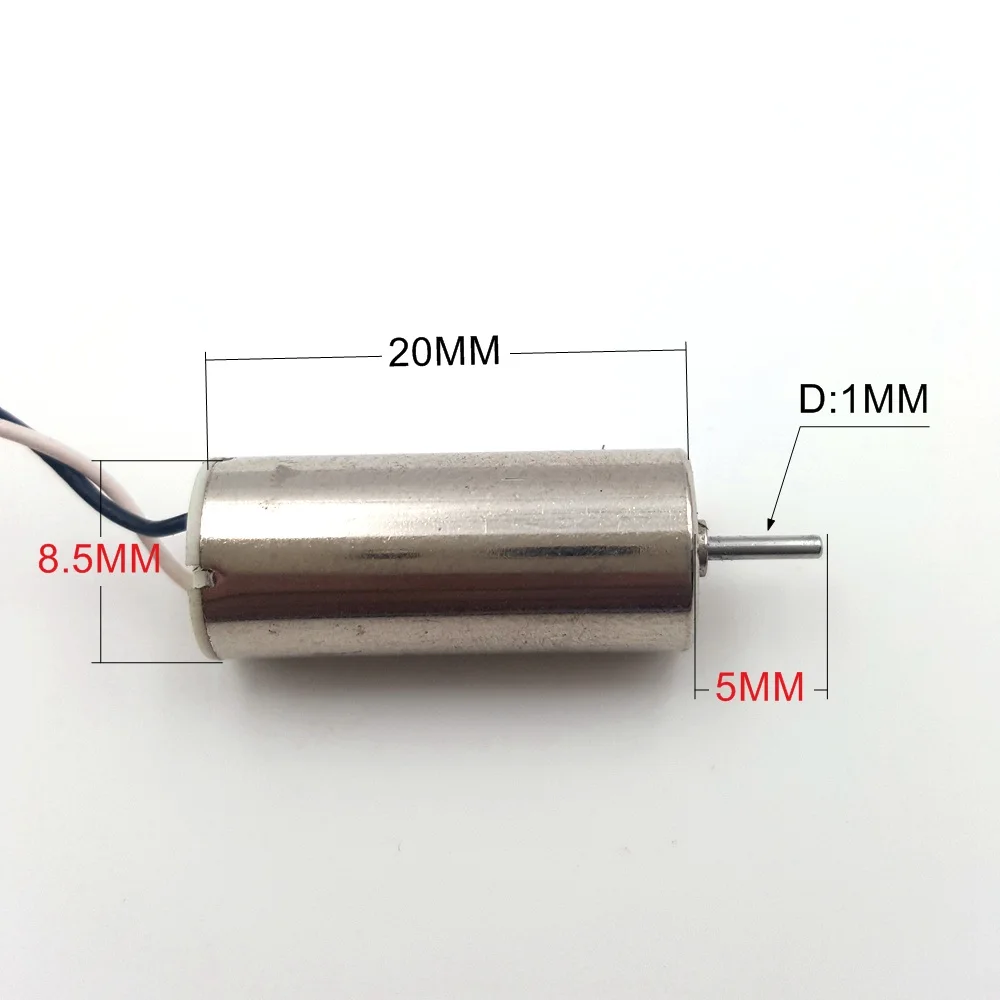 2 компл./лот DC3-5V 8,5*20 мм микро 8520 тигельные бесщеточный двигатель с объективом 55 мм или 75 мм Пропеллер для RC четырех-аэроплан