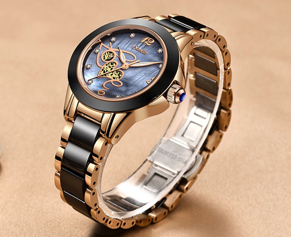 SUNKTA новые керамические часы женские кварцевые часы женские топ брендовые Роскошные женские наручные часы девушка часы подарок для жены Montre Femme+ коробка