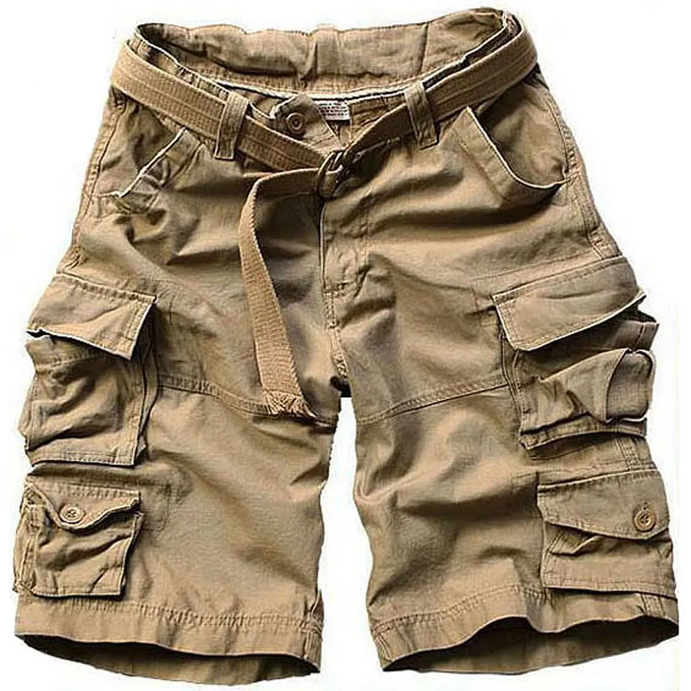 Новая Летняя мода мульти-карман груз мужские шорты хлопок повседневные мужские шорты с поясом S/M/L/XL/XXL/3XL 11 цветов большой размер