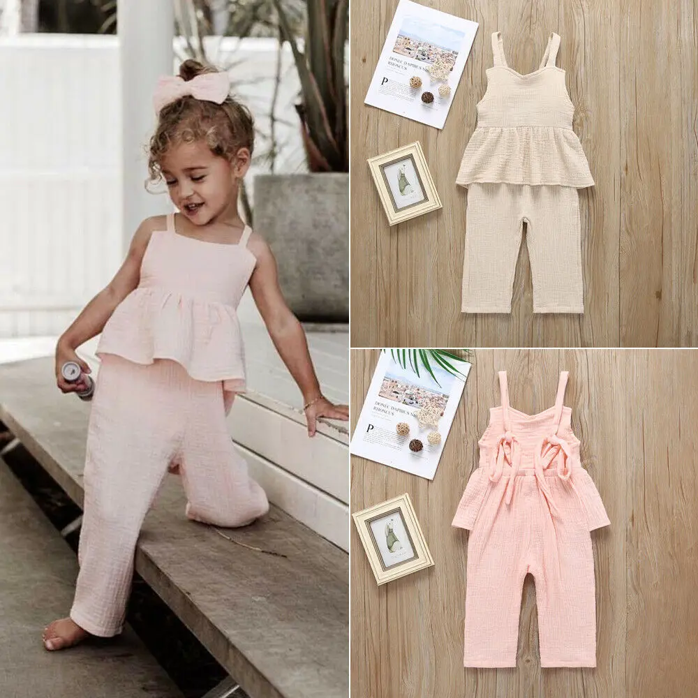 Toddler Kids Baby Girl Summer Clothes Ruffle Romper Jumpsuit Outfit Sunsuit