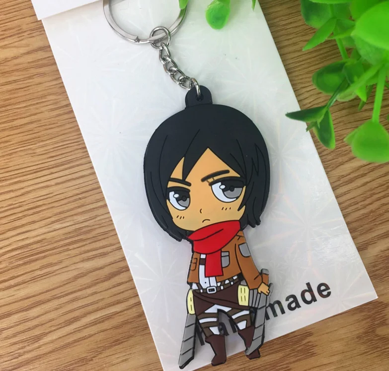 4 шт./компл. новая атака на Титанов Mikasa Ackerman Rivaille Eren Jaeger Armin Arlart ПВХ Брелок фигурка