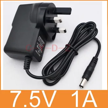 

50PCS high quality 7.5V1A AC 100V-240V Converter Adapter DC 7.5V 1A Power Supply 1000mA UK 3 Plug DC 5.5mm x 2.1mm