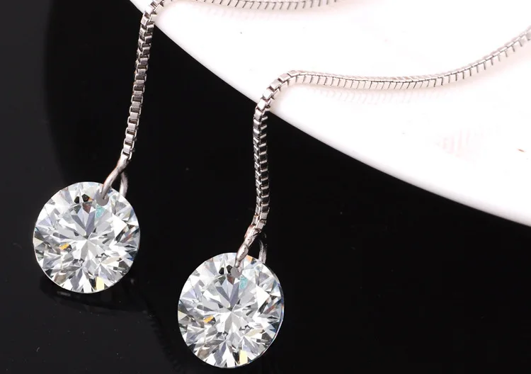Серьги из серебра 925 пробы с фианитом 2 цвета|earings gold|earring makingearings |