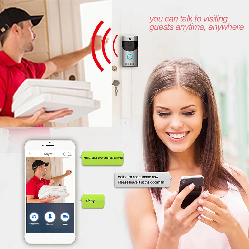 

B30 Wireless WiFi Intercom Video Doorbell+ B10 Doorbell Receiver Night Vision Home Security Camera Monitor Smart Intercom System