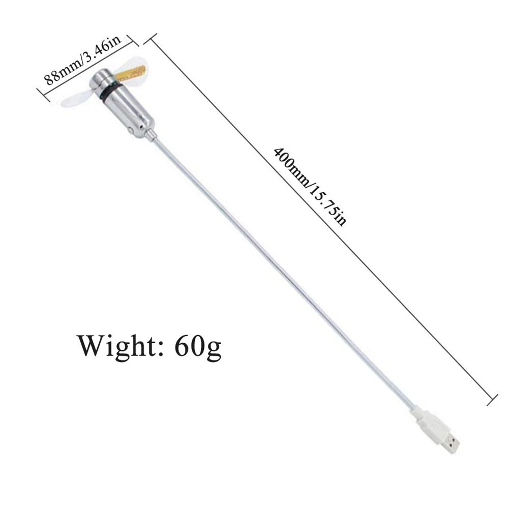 Portable USB Fans Mini Time And Temperature Display With Gooseneck LED Light Clock Cool Gadgets Products For Laptop PC