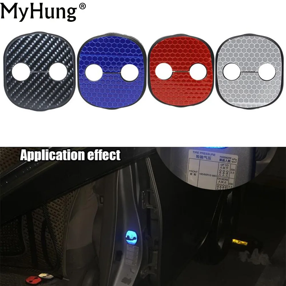 

For KIA K3 K5 FORTE SORENTO New Carens Borrego Car Door Lock Protective Cover Reflective DIY Lock Stickers Plastic Car Styling