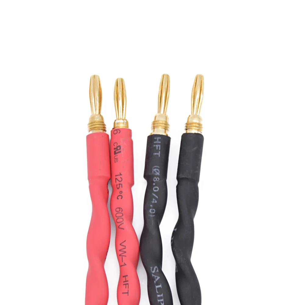 4X Top Hi Fi Speaker Wire Bi Wire Speaker Banana Jumper Cable 4N OFC