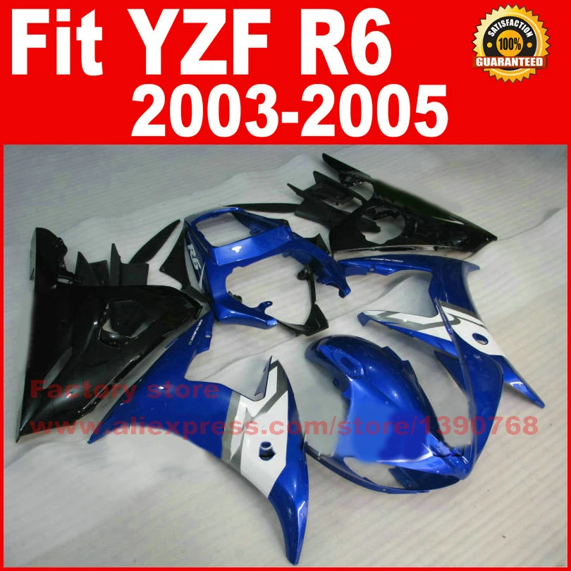 MOTOMARTS New HOT FACTORY fairings set for YAMAHA YZF R6 2003 2004 2005 03 04 05 blue black fairing kits part | Автомобили и