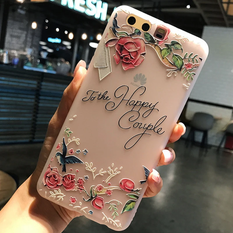 YueTuo матовый чехол для HuaWei p10 p 10 силиконовый роскошный 3d милый телефона аксессуары