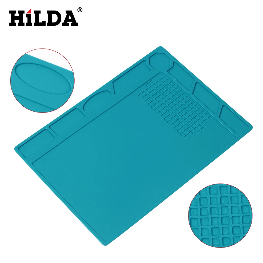 HILDA Heat-resistant Maintenance Platform Desk Mat Silicone Heat Gun BGA Soldering Station Pad Repair Tools silicone heat resistant mat orange