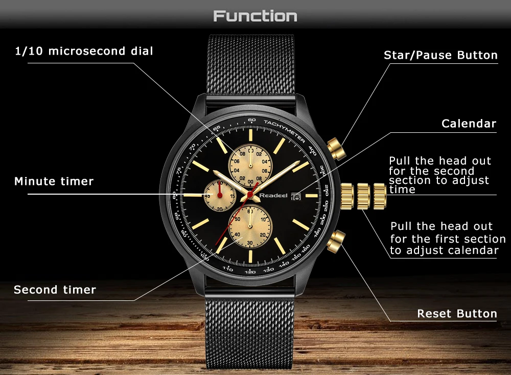 Readeel Men's Chronograph Sports Watches