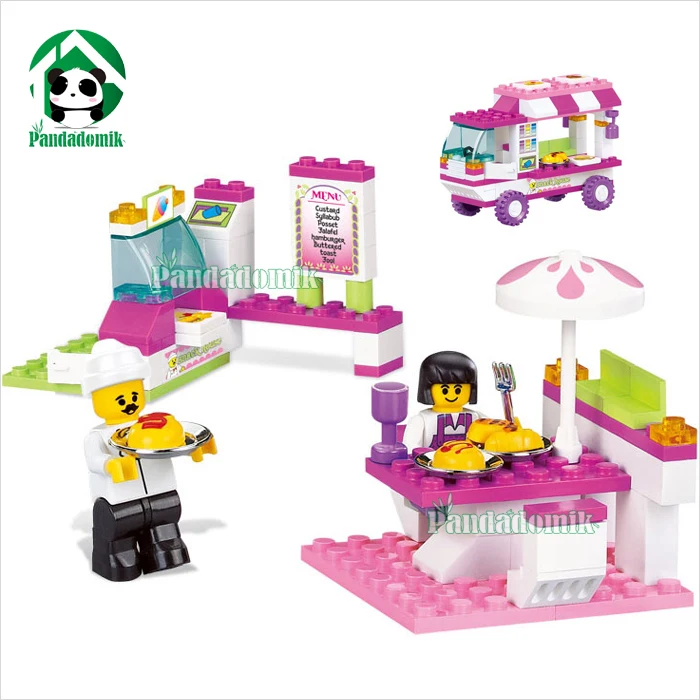 

Original Gift Box Building Blocks Compatible with Bricks Friends Series Fast Food Car  Learning Education Toys Girls