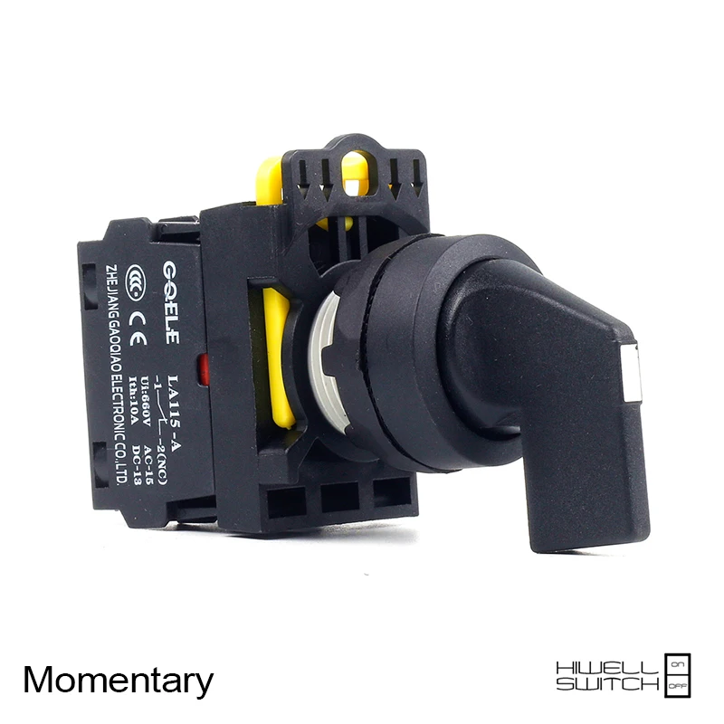 

5 PCS Push button switch Selector switch Long handle 2-Position Latching OR Momentary IP40 LA115-A1-11CX