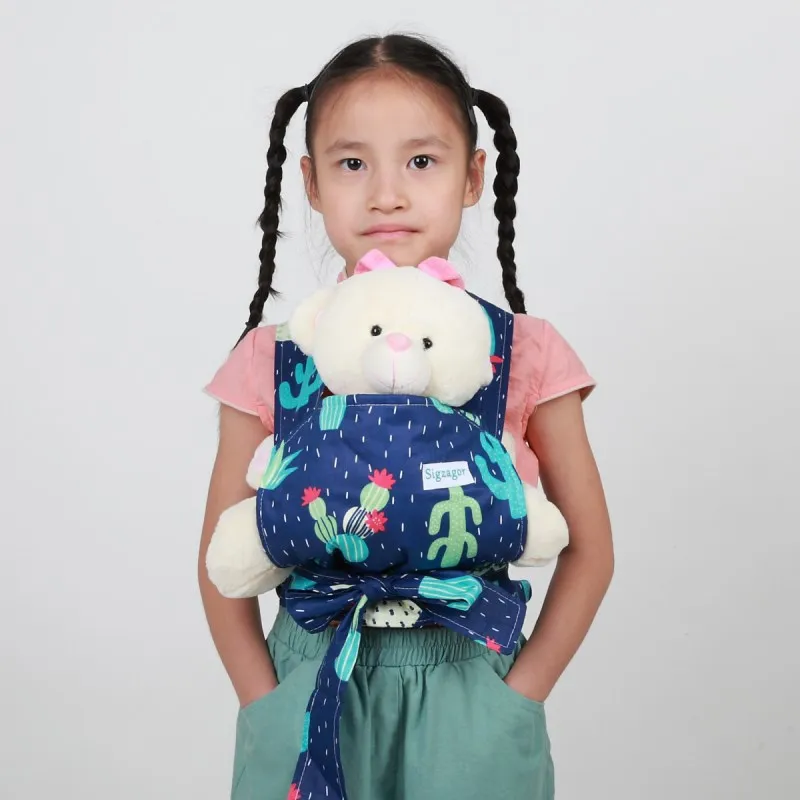 [Sigzagor] Детская кукла-переноска Mei Tai, слинг, игрушка для детей, подарок для малышей, спереди, сзади, Сова, в горошек, цветок, автомобиль, 20 вариантов - Цвет: C26 cactus