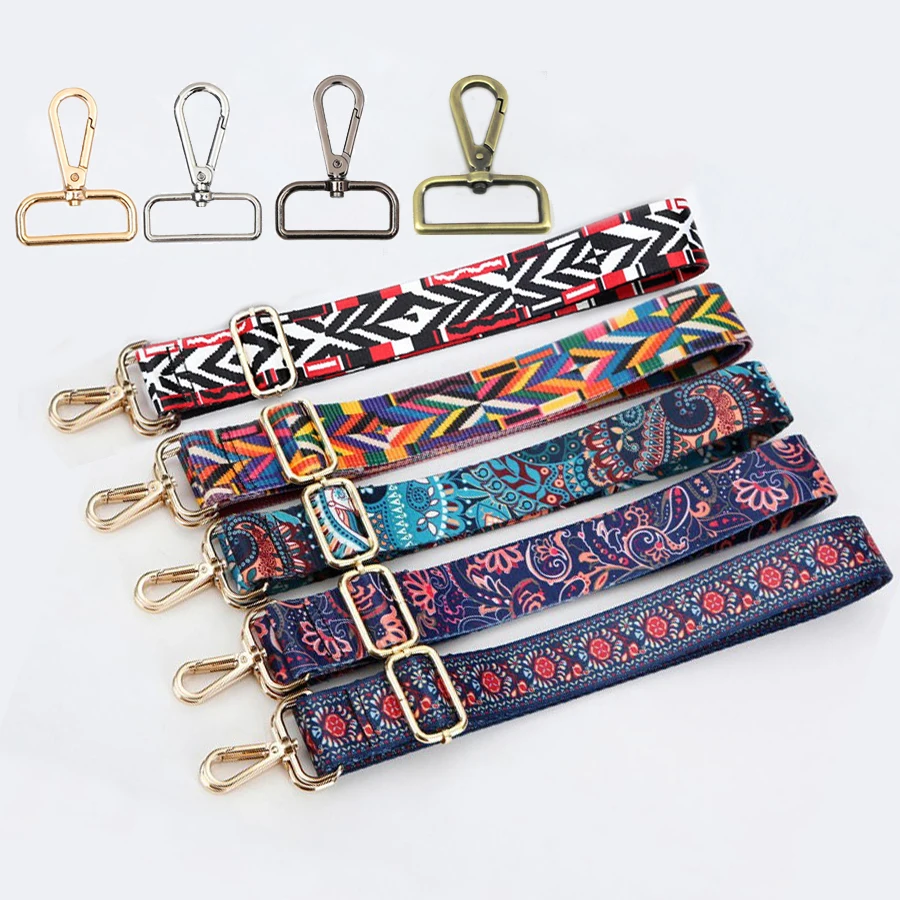 (4 Metal Colors) 140cm Adjustable Replacement Shoulder Bag Strap DIY 3.8cm Colorful Straps for ...