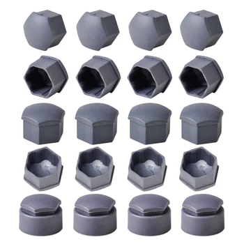 

beler New Gray 4F0601173A, 321601173A 16pcs Wheel Lug Nut Center Cover + 4pcs Locking Types Caps for VW Audi Skoda Seat