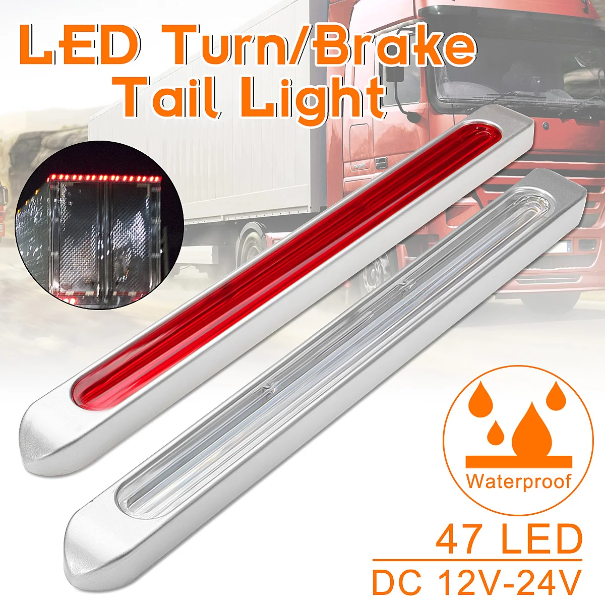 

Universal LED Car Auto Brake Light Tail Stop Turn Signal Lamp LED Rear Tail Warning Light Lamp Turn Light Parking Trailer Truck