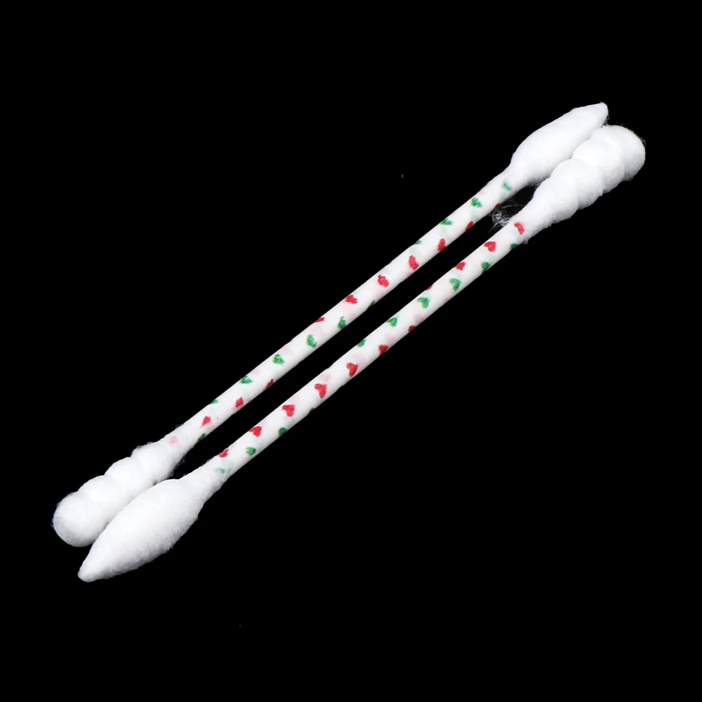 200 Pieces Tight Double Head Buds Makeup Remover Cotton Swab Ear Cleaning Tools Wooden Handle Double cotton heads