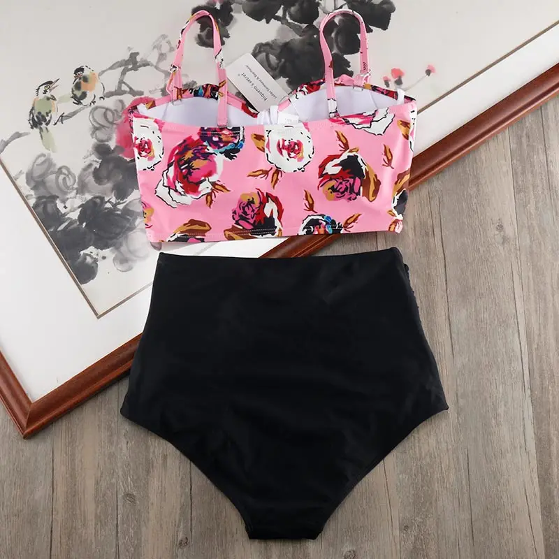 Conjunto de Bikini de cintura alta Melphieer 2019 Biquini talla grande traje de baño mujer 3XL traje de baño vendaje traje de baño Bikinis