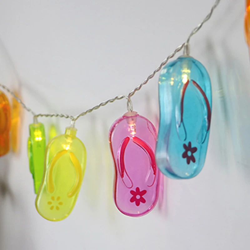 Novelty Colorful 3M Cute Flip Flops LED Light String Lanterns Lamp