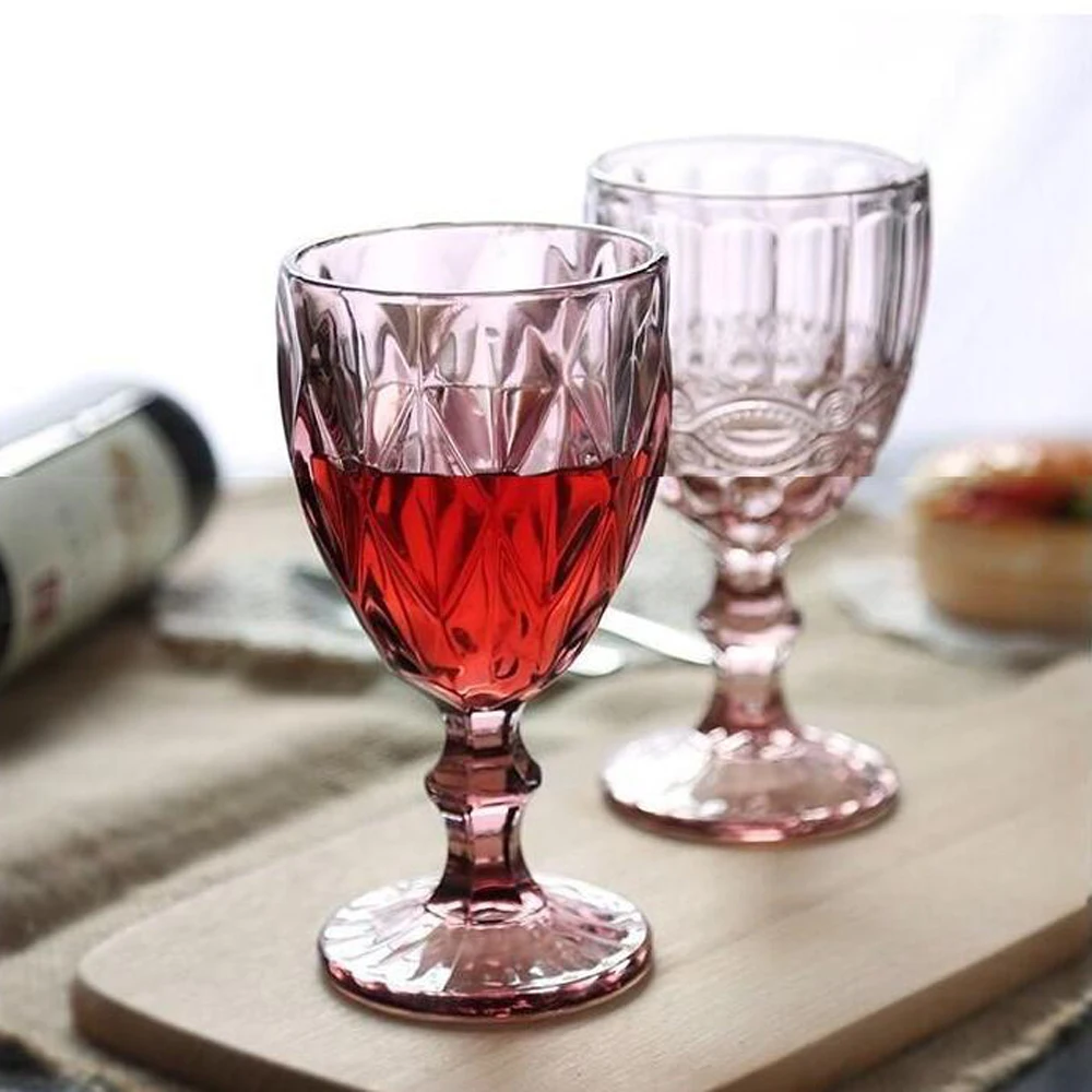 Цветной 240 мл 300 мл винтажный бокал для красного вина, бокал для сока, бокал для вина, домашняя креативная чашка, утолщенная чашка для питья