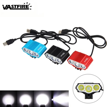

10000lm Bike Front Headlight 3x XM-L T6 LED Bicycle Light Cycling Lamp Torch with Rechargeable Battery Sets Bike Accessories