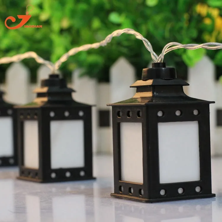black lantern multicolor LED lights clear wire  (1)