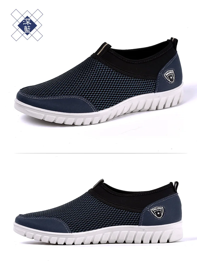 Sapatos casuais masculinos malha respirável mocassins dropshipping