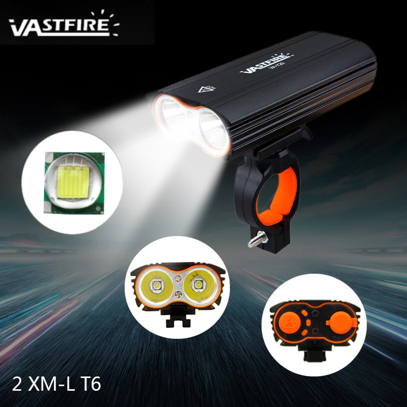 USB Перезаряжаемый велосипедный светильник 2 XM-L T6 светодиодный передний руль для велосипеда головной светильник 4 режима Водонепроницаемый велосипедный фонарь