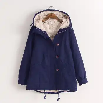 Winter Hooded Lamb Fur Warm Parkas Jacket Women Plus Size Winter Clothe For Women Coat Warm Jaqueta Feminina Large Size Coat