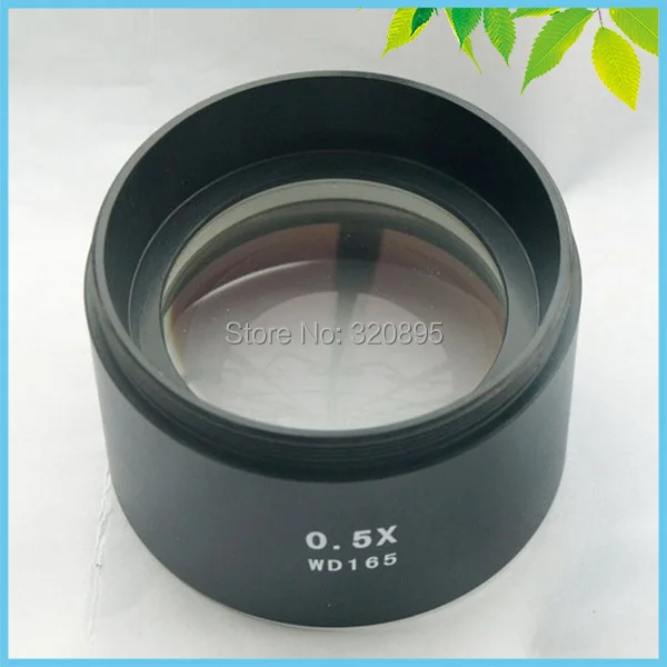 WD165 0.5X Stereo Microscope Auxiliary Objective Lens Barlow Lens with 1-7/8 WD165 0.5X Stereo Microscope Auxiliary Objective Lens Barlow Lens with 1-7/8