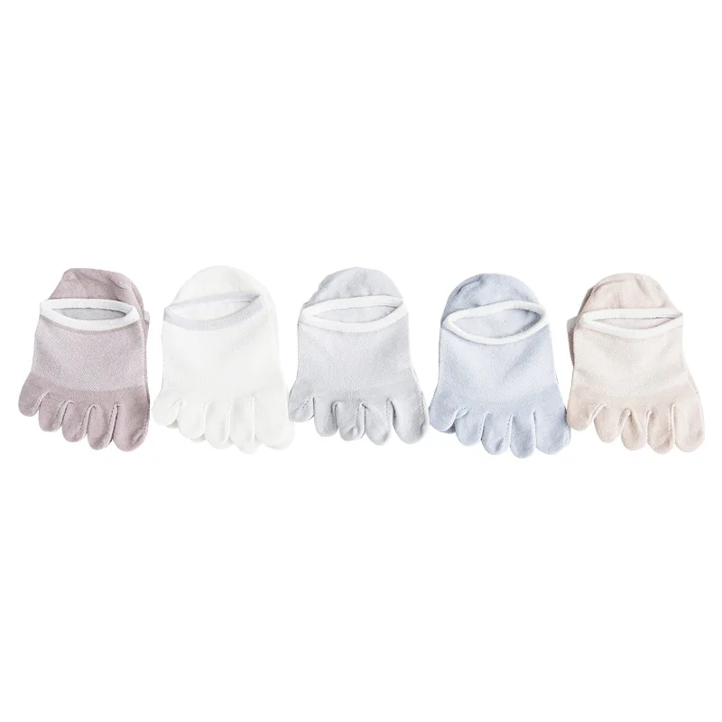 

1 Pair Fashion Five Finger Socks Ladies Autumn New Solid Color Non-Slip Simple Small Fresh Cotton Breathable Toe Socks 5 Colors