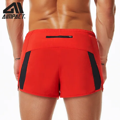 Aimpact модные повседневные шорты для мужчин, спортивные шорты для бега, тренировок, тренажерного зала, спортивные пляжные шорты, плавки AM2207 - Color: Red