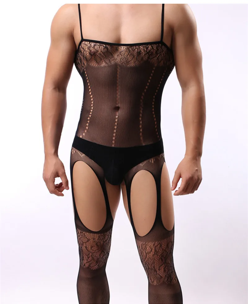 Men Sexy Lingerie intimates Exotic stocking bodysuit hot Sexy costumes Net Stockings Netting porno sleepwear Underwear hose